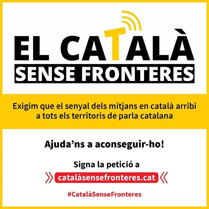 PLAlguer's tweet photo. 📡 Demanem que lo senyal de ràdios i televisions en català arribi a tots los territoris on se parla en català.

🖊️ Adhereix també tu a la petició a https://t.co/9z3jnKlTsN!

#CatalàSenseFronteres https://t.co/7jwgE8EfAu