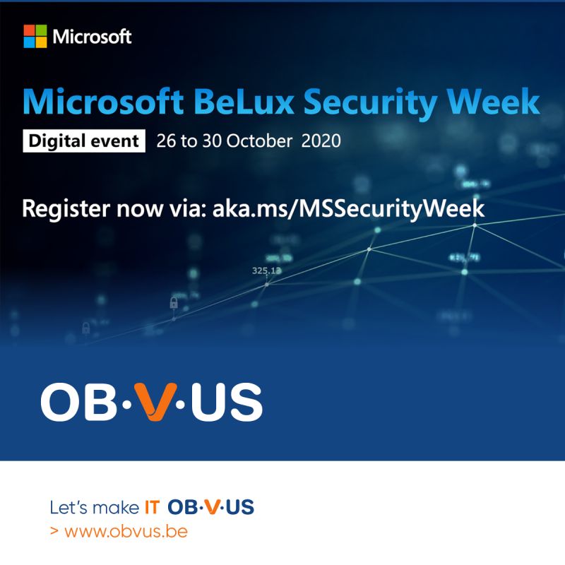 itsobvus's tweet photo. Microsoft Benelux is hosting the #BeLuxSecurityWeek from 26th until 30th of October for the first time virtually. OB-V-US is excited to be part of the #BeLuxSecurityWeek. Then Register NOW at https://t.co/4dB3phPCpO

#microsoft365 #security #MEM #MEMCM #Intune #Modernworkplace https://t.co/uvCVt4aTwf