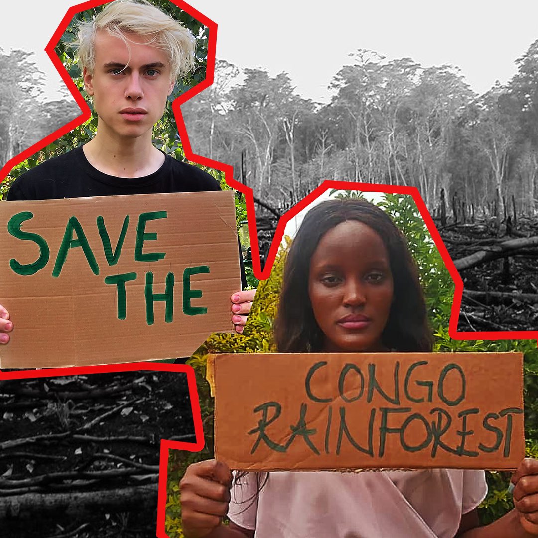 For this weeks #climatestrike I am joined with @vanessa_vash to raise awareness about the destruction of the Congo Rainforest. The forests of the Congo Basin contain the greatest number of mammals, primates, birds, amphibians, fish and swallowtail butterflies in Africa....