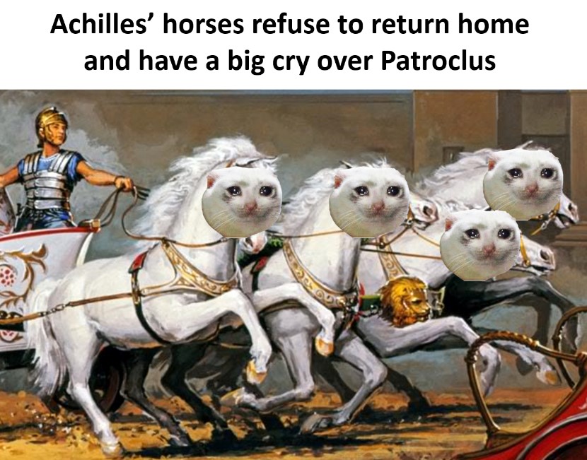 It's time for the Iliad in Memes: Book 17! Now that we've had some time to get over the death of Patroclus, let's watch the action centre entirely on people fighting over his corpse!