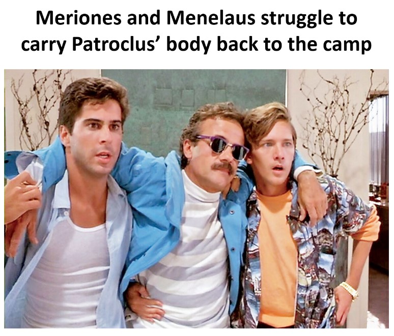 It& #39;s time for the Iliad in Memes: Book 17! Now that we& #39;ve had some time to get over the death of Patroclus, let& #39;s watch the action centre entirely on people fighting over his corpse!