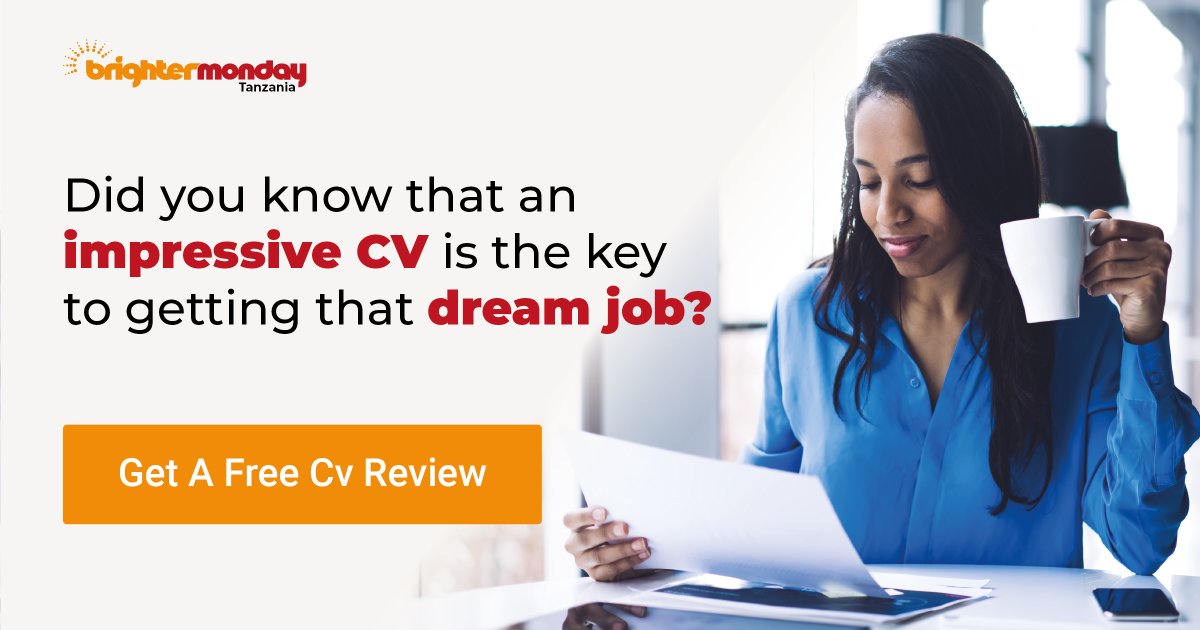 Do you want to impress an employer with your CV? BrighterMonday will help you to easily get discovered by top employers in #Tanzania, through our professional CV writing service. Get your FREE CV review today, click: bit.ly/3j0hVDq