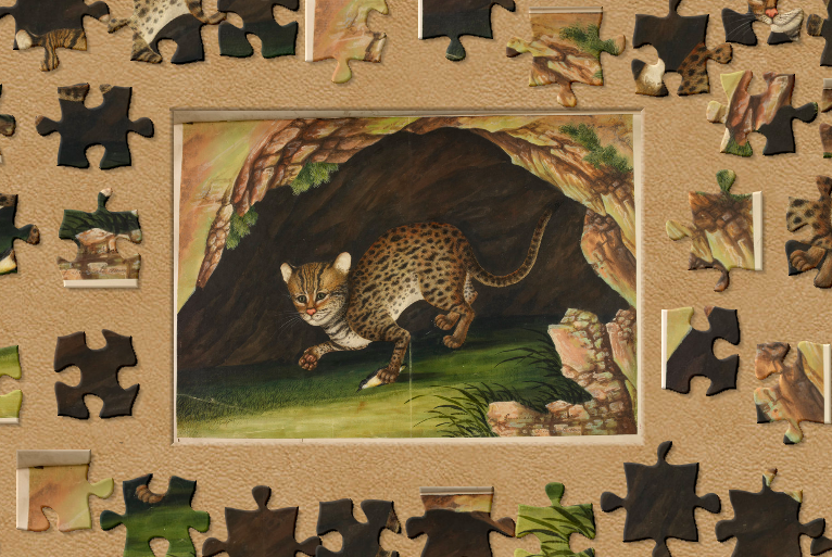 BL_VisualArts's tweet photo. Today’s #jigsaw challenge features a furry #feline who has just caught its prey: https://t.co/yBcHlawXiO 

BL NHD1/13 – Sumatran Leopard #Cat (1784-1808)

#BLPuzzles #LibraryPuzzles #FridayFun https://t.co/yeGkTDvcq3
