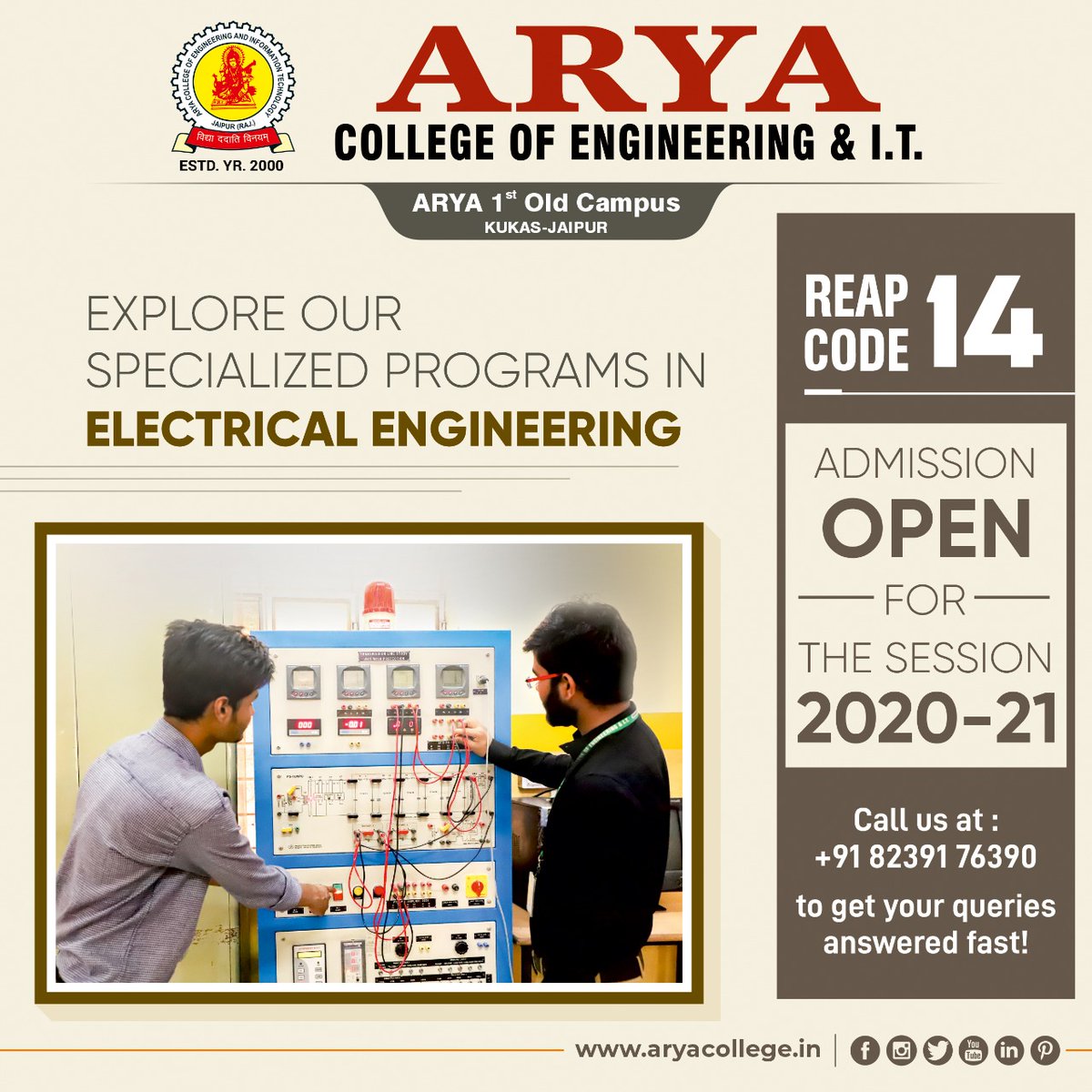 aryacolleges's tweet photo. Discover our specialized degree programs in #ElectricalEngineering. #Admissions are currently open for https://t.co/1LEmjAUPd0 Electrical #Engineering.
#BtechAdmissions2020 #BtechAdmissions #btechprogram #btechprogrammes #engineeringcareer #aryacollege #arya1stoldcampus #aceit https://t.co/3QrKzHsnwQ