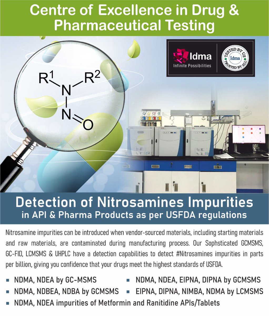 IdmaGroup's tweet photo. Our #Pharmaceutical #Testing #Laboratories are equipped with the World's most sophisticated #LCMSMS for detecting #Nitrosamine #impurities in #Medicines
#PharmaceuticalTesting #api #cardiovascular #medicine #gcmsms #medicinetesting #impuritytesting #pharma #pharm https://t.co/e6DqRKqz55