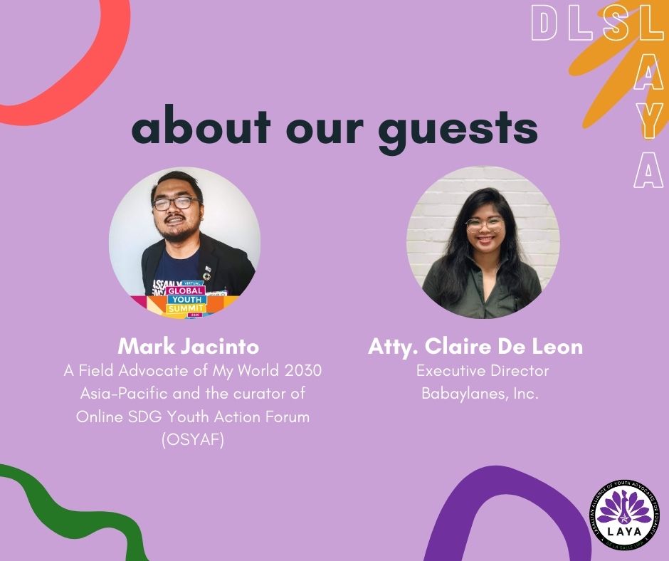 dlsl_laya's tweet photo. Join us for an exciting and insightful conversation on Online SDG Youth Action Forum, curated especially for students and advocates on October 28, 2:00 PM to 5:30 PM via Google Meet.
EMBRACING HUMANITY, CHAMPIONING GENDER EQUALITY
#LayagLAYA
#TungoSaPagkakapantayPantay https://t.co/88VqUwGGC4
