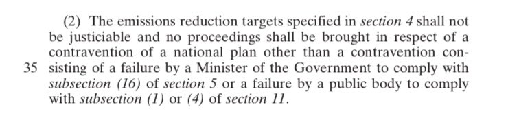 Short thread on “Attorney General’s advice” & Climate BillsLast time  @greenparty_ie was in Govt they had same AG as now. When the GP/FF Climate Bill 2010 emerged it stated expressly that targets & plans were non-justiciable (pic1).  @linehan_conor’s comment (pic2) is apt. 1/6  https://twitter.com/dkennytcd/status/1319383087810228224