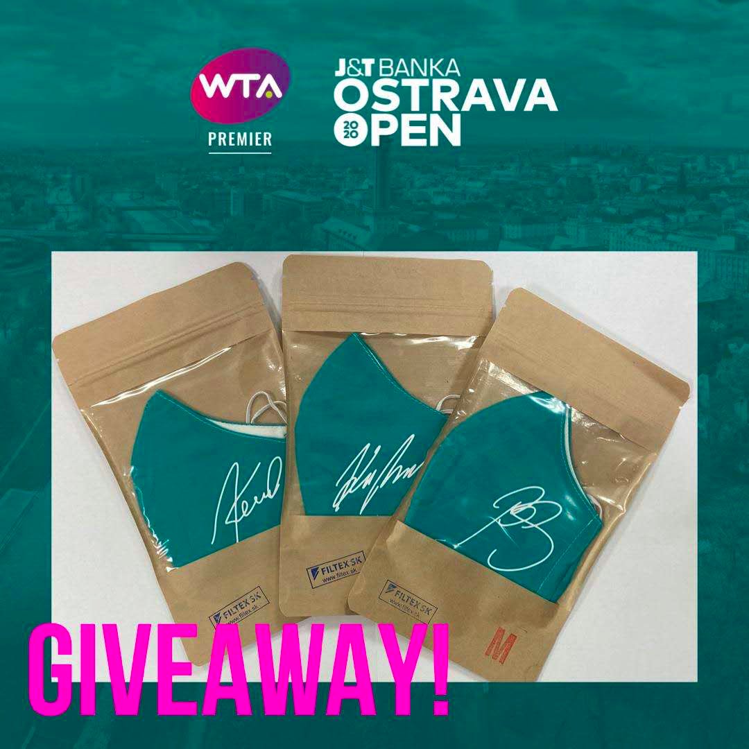 APGWorld's tweet photo. We are very sorry that you can not be here with us. But we feel your support! To make you a little happy, there is a little giveaway going on.😍 
If you wanna win a signed tournament mask by @BaraStrycova, @karomuchova7 , @KaPliskova , head over to the @APGWorld  on IG. @WTA https://t.co/YB8kSb4Jsu