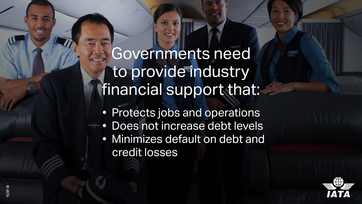 IATA's tweet photo. Airlines face a $77 bn cash burn in the second half of 2020.
Continued gov't support still needed so air transport can help support the recovery. #SupportAviation
👉 https://t.co/Xq9WBNHQrF https://t.co/M3ISDERmjK