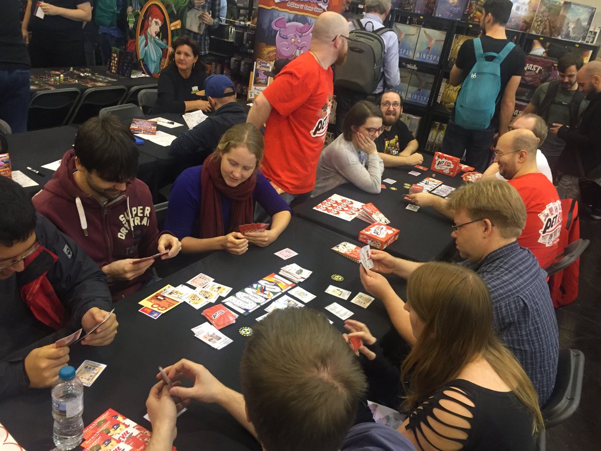 PetEVILgame's tweet photo. It’s #SPIELdigital We wish we could see you in real life, we had such fun Playing Pet Evil with you last year :D Here’s some memories. #SpielDigital2020 #BoardGames #Gaming #tabletopgames https://t.co/Bici1Si1KX