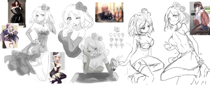 referencing, sketching, practicing 