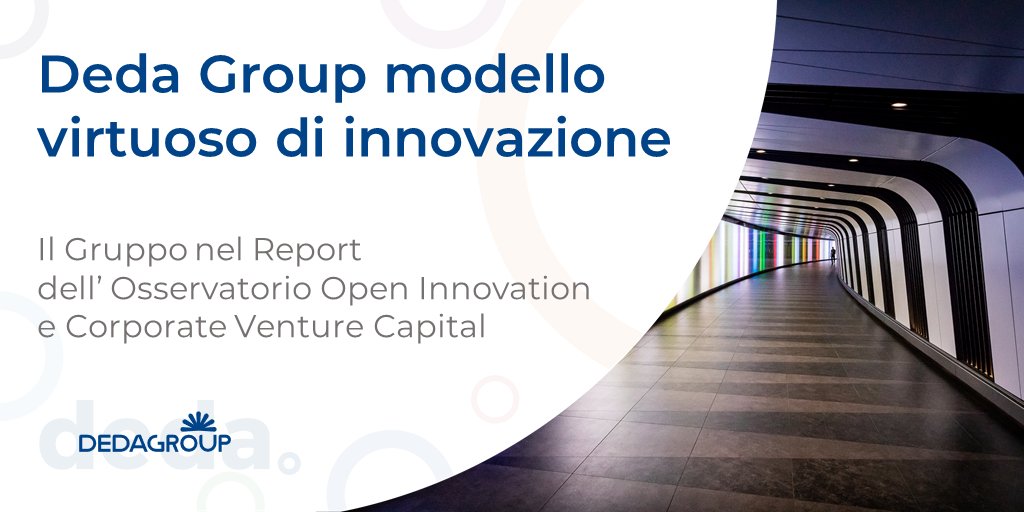 DEDAGROUP_ICT's tweet image. Per il terzo anno consecutivo il nostro approccio aperto all’innovazione è stato citato come modello virtuoso nel Report dell’Osservatorio Open Innovation e Venture Capital, presentato durante l’evento Smau di Milano. 
bit.ly/2IOeKC7