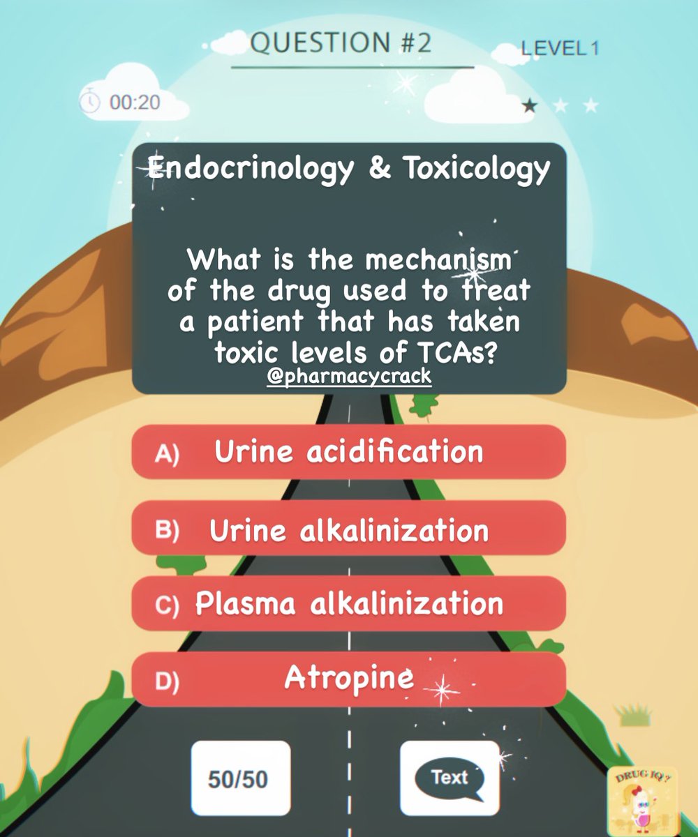 PharmacyCrack's tweet photo. Please Retweet! Challenge a friend to Toxicology trivia! #tca #toxicology #pharmacology #drugiq https://t.co/QHFKog9OA5