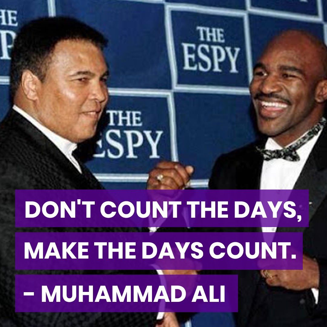 Achievements are only made when you take the time to accomplish them. #MuhammadAli #TeamHolyfield