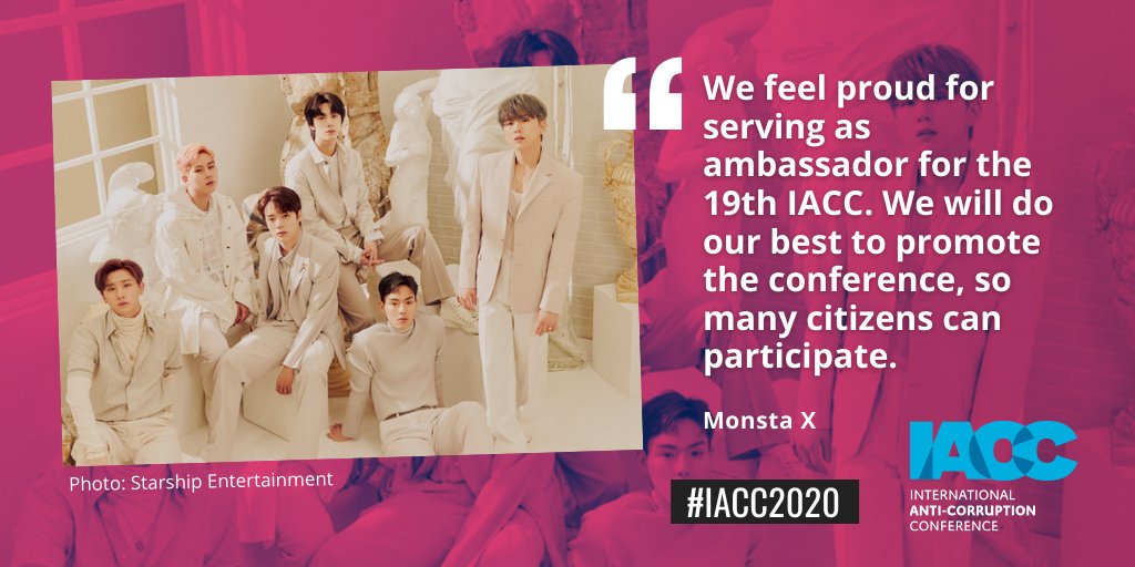 Image quote: "We feel proud for serving as ambassadors for the 19th IACCseries. We will do our best to promote the conference, so many citizens can participate." - MonstaX 