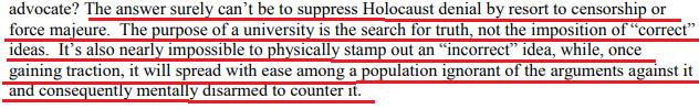 Was the sun blue? No.Was the Holocaust an attempt by Nazis and their allies to annihilate Jews and other undesirables in Europe? Yes.These aren't opinions. These are facts. You don't debate if the sun is blue. Period. It isn't a suppression. They lost the debate. /22