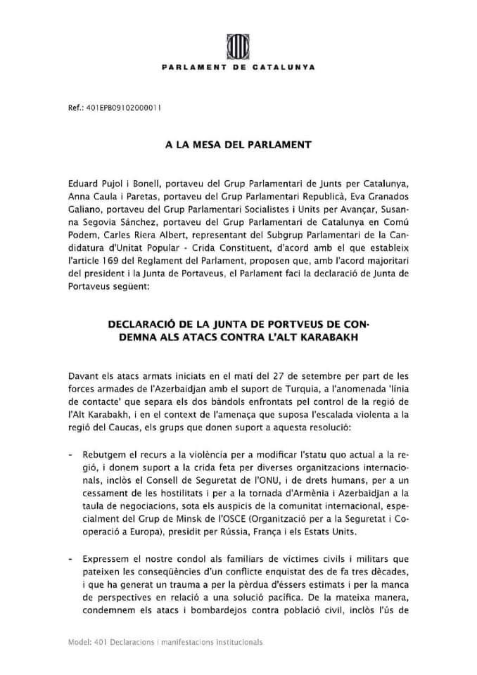 Catalonia  https://bit.ly/2Hufr33 Geneva https://bit.ly/37yDZCJ  #RecognizeArtsakh