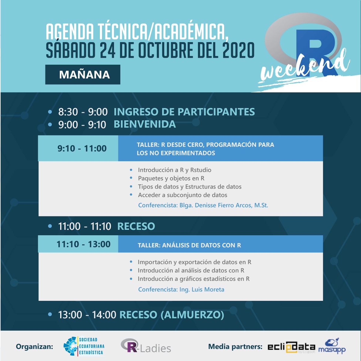 dhecheverria's tweet photo. Extiendo una cordial invitación al #Rweekend organizado por la @see_estadistica. Tengo el gusto de ser parte de los panelistas este año. Haré un taller sobre la creación de un blog con #R #Hugo #Blogdown

https://t.co/b5D1pk4Gfn https://t.co/nzStwgDML9