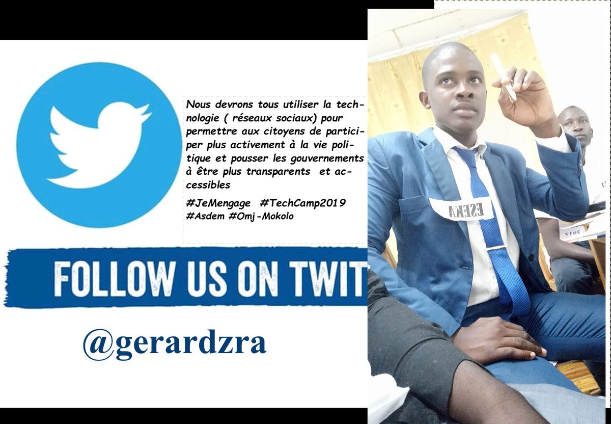 ZraGerard's tweet photo. Les réseaux sociaux doivent nous servir a booster la participation citoyenne active a la vie politique et pousser les gouvernements à être plus transparents et accessible 
#JeMengage
#TechCamp2019
#TousPourLaBonneGouvernance
@EqualAccessCmr https://t.co/DOWqhW5k1T