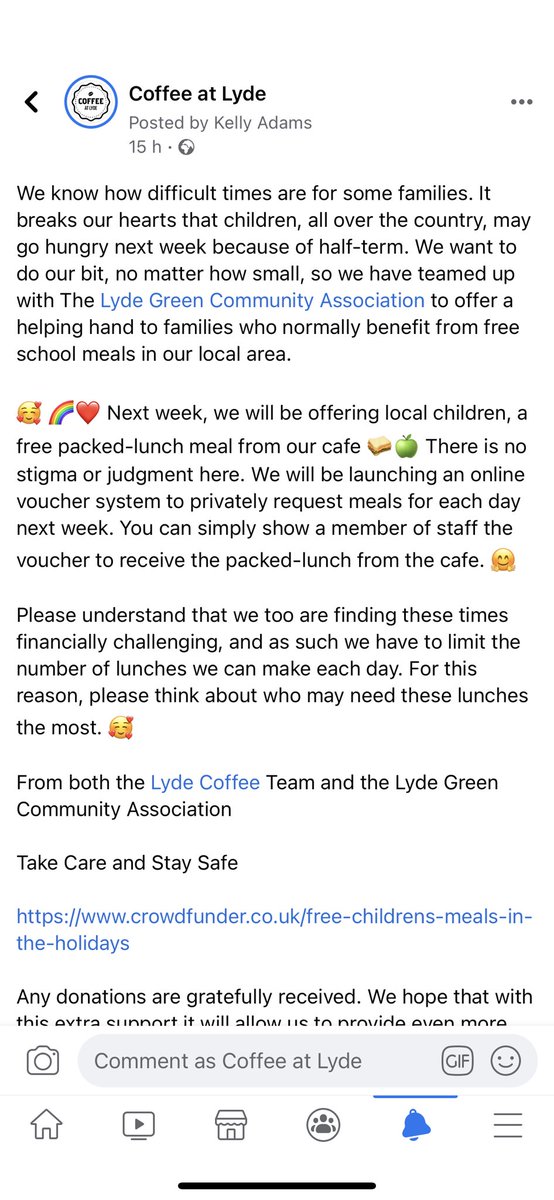 CallumBaker1's tweet photo. @MarcusRashford @CoffeeAtLyde in Bristol #ENDCHILDFOODPOVERTY https://t.co/c8K3OSMpyn