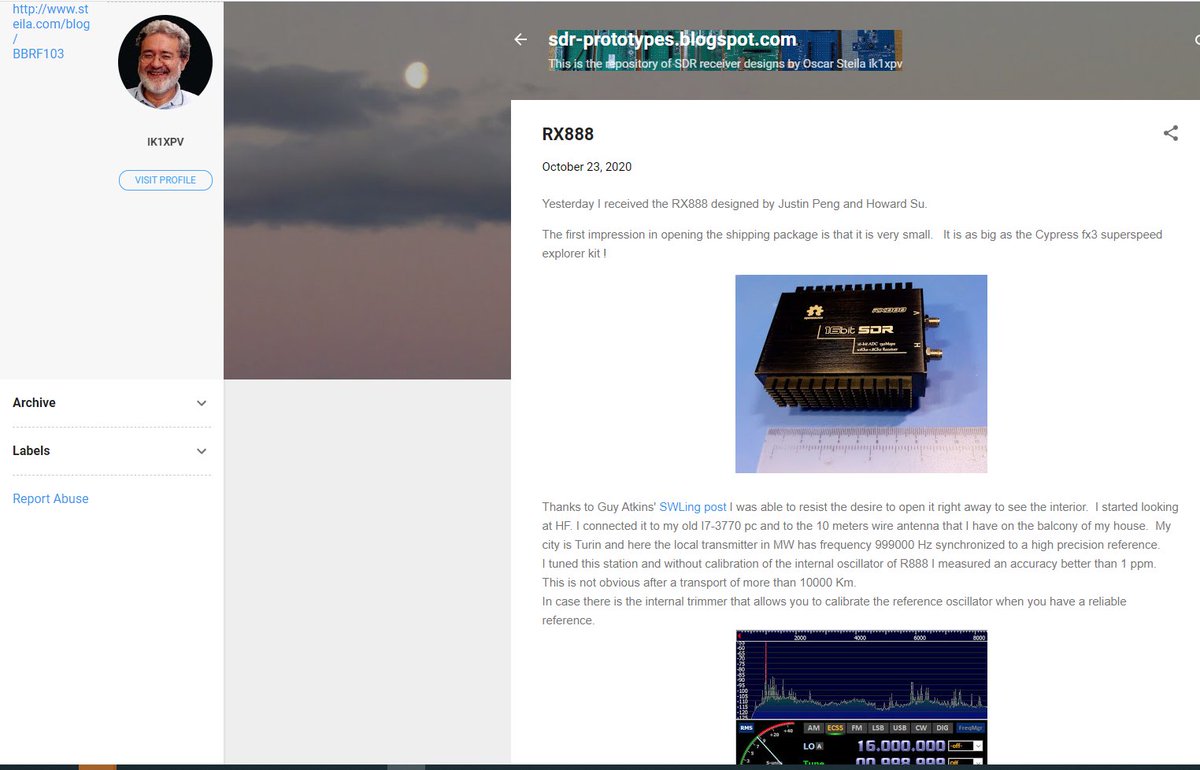 fei666888's tweet image. Mr. ik1xpv, the author of the RX888 prototype BBRF103, tested the reception performance, dynamic range, and noise figure of RX888. Thanks again for making high-performance SDR cheaper and easy to obtain.
sdr-prototypes.blogspot.com/2020/10/rx888.…
