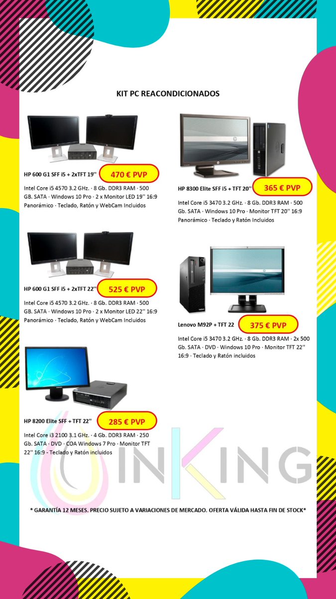 inking_toner_'s tweet image. 👀 Mucho ojo con las ofertazas!

🖥️ Os presentamos nuestros ordenadores reacondicionados.

⌨️i3, i5 e i7 y además... Kits PC con teclado y ratón incluidos.

➖Todo bajo pedido➖

🏃‍♀️No te lo pierdas, que se agotan!

📸Echa un vistazo a nuestro Instagram
🔗instagram.com/p/CGro8x5BTIR/…