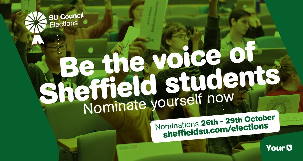 Nominations are now open! Head to sheffieldsu.com/elections to get involved.