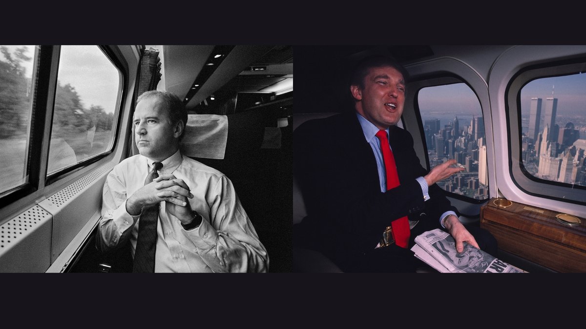 JoeMcNallyPhoto's tweet photo. On this post-debate morning, I'm reminded once again of the random life of a photographer. Two passengers, long ago. Sept. '87, Trump for Newsweek, Sept. '88, Biden for People. Who knew? As photog Bill Eppridge said "Reporters listen, photographers look." https://t.co/oJsOSIxVk1 https://t.co/CR7eNMMVRk
