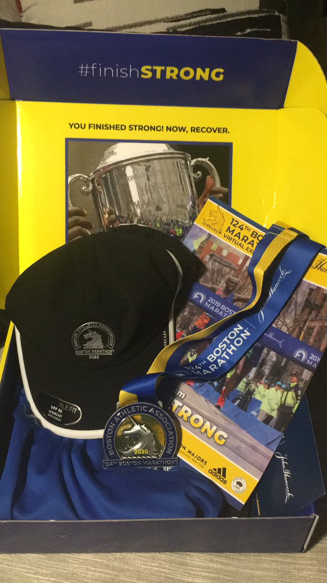 transit_diary's tweet photo. Finisher’s box just arrived! Thanks to @bostonmarathon for making the best of the situation this year. Thanks to @HEALToronto for training, coaching, and nutrition plans. Thankful to be able to do this stuff!. #FinishStrong #run  #marathon https://t.co/AWHByDr7a8
