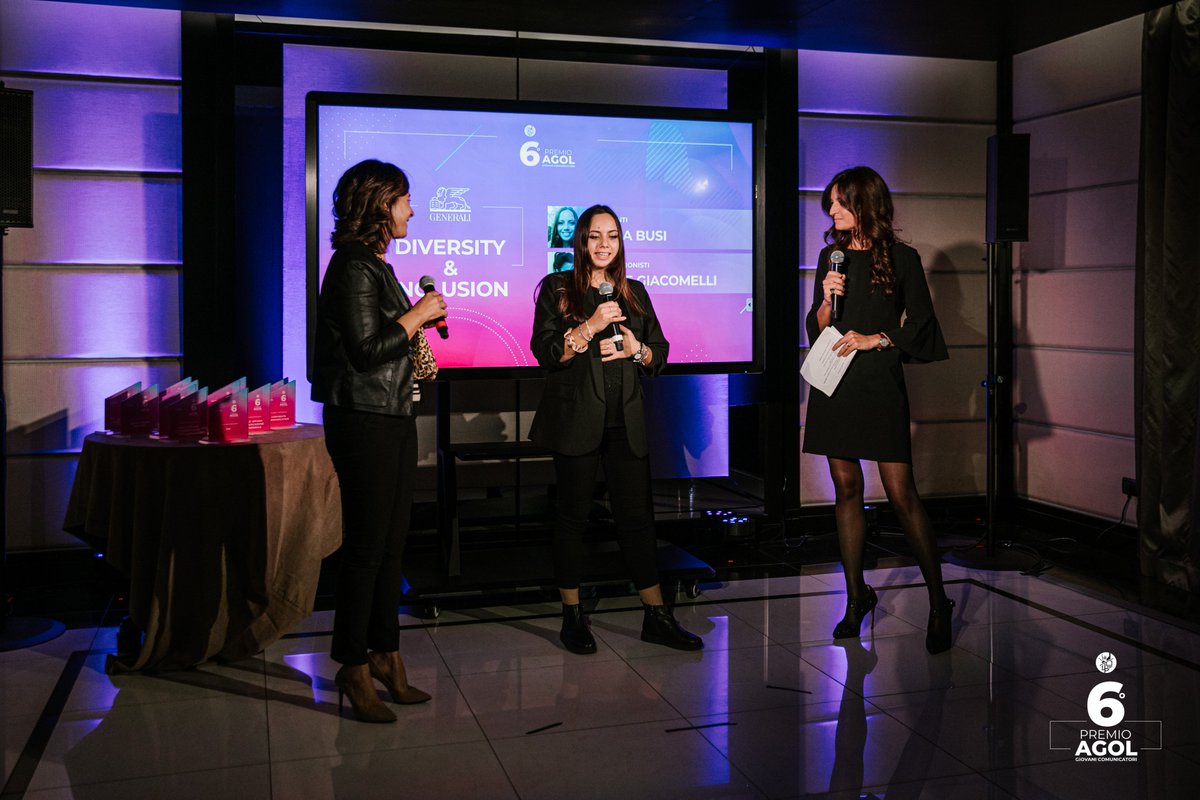 GeneraliItalia's tweet photo. Gioia Busi e Alice Giacomelli si sono aggiudicate il #PremioAgol rispondendo al nostro brief nella categoria Diversity&amp;Inclusion!
Trovate le informazioni per seguire giovedì la premiazione sui canali di @agolLeader. 
#InsiemeGeneriamoFiducia #PiùDiUnLavoro https://t.co/JOPA3vS7Bt