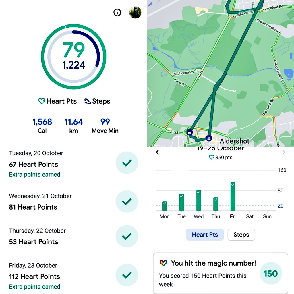 Firesnapper999's tweet photo. #GoogleFit app &amp; #VeryFitPro linked. Gfit "Heart Points", helps motivate me to hit target. Still a bit miffed I'll never break any Step targets tnx to limp. But will just keep caning the treader! 🚴💪 New exercise watch links to apps, resting bpm  has dropped over last year. https://t.co/pbeXkhgHEA