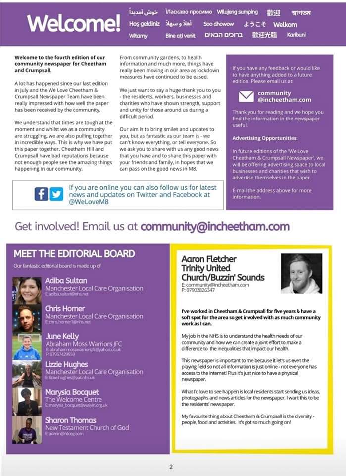 Another great edition of <a href="/WeLoveM8/">We Love Cheetham & Crumpsall</a>
Find out what the wonderful people of #Crumpsall &amp; #CheethamHill get up to. 
You can pick up a copy at our customer service desk and check outs Tesco Cheetham Hill. 📰
#staysafe ❤️💙