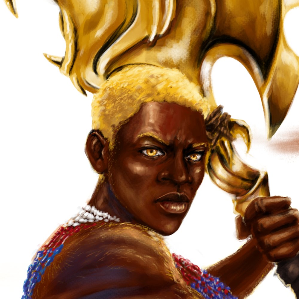 Novatank's tweet photo. Ongenagama the Lionblood from @TBHalflings' Wagadu Chronicles (ep 3 this weekend HELL YEAH)
I may have invented some muscle groups for her?
#ThreeBlackHalflings #TTRPG #CharacterArt #FanArtFriday #Wagadu https://t.co/3GAO6lnAyk