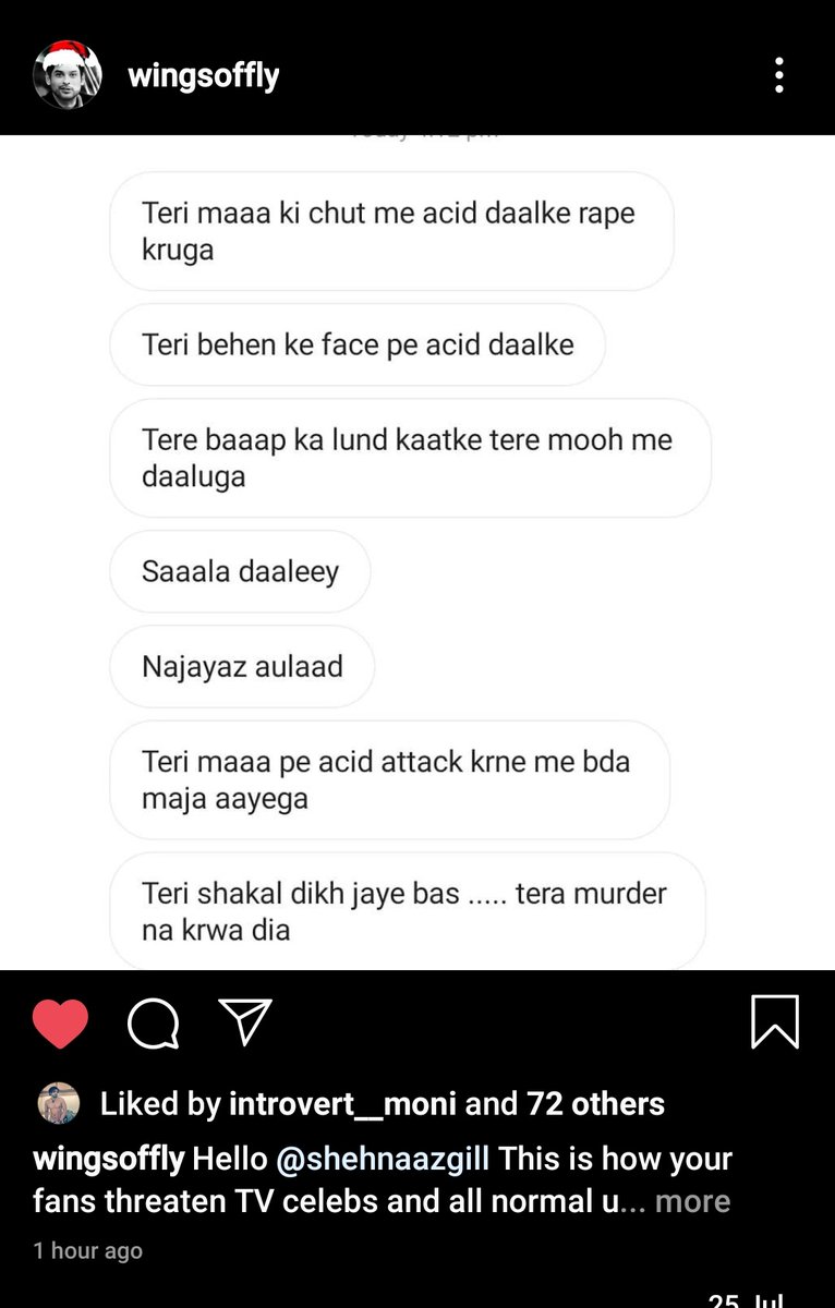 Sharing other SS where  #Shehnazians n  #Sidnaazians targetted n cursed  #SidHearts Big handle  @wingsofflyHe too thought of leaving twitter as he ws getting Family curse n abuse frm themHis Mental peace too gt disturbed coz of  #Shehnazians n  #Sidnaazians #SidHearts r Facing alot