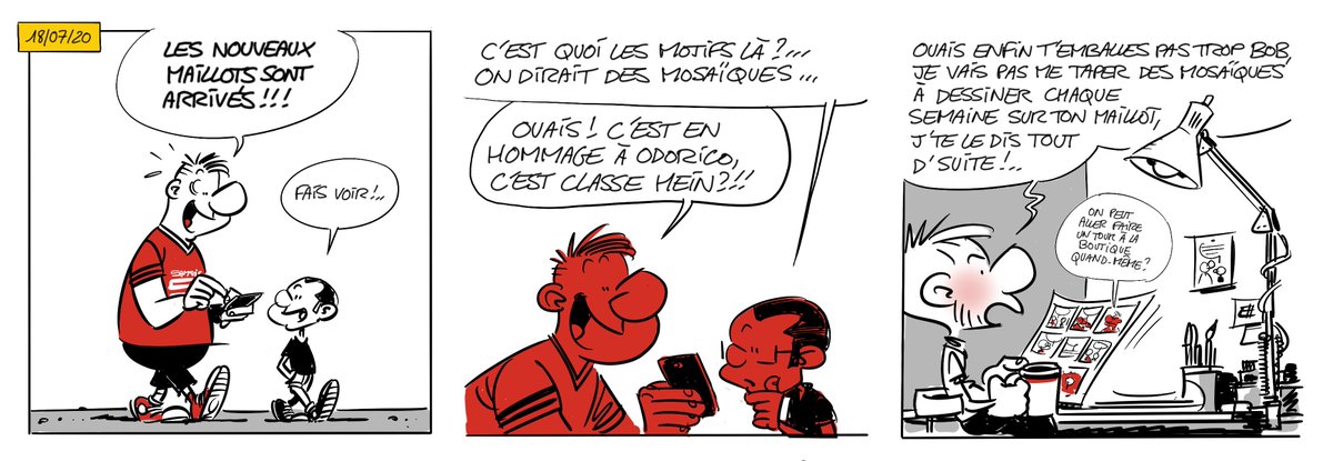 11EUDES11's tweet photo. Bob&amp;Tom-Supporters du Stade Rennais-Episode 1

#SRFC #rougeetnoir #ToutDonner #AllezRennes #bd #roazhonpark #odorico #maillot #Supporter https://t.co/aTezijctkO