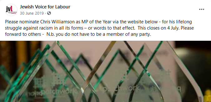 Hastings deserves better. And if Labour wants to move on from one of the darkest periods of its history, it must leave Leah Levane and "Jewish Voice for Labour" behind.Hey, they could always team up with that lovable Labour tearaway Chris Williamson. 11/11