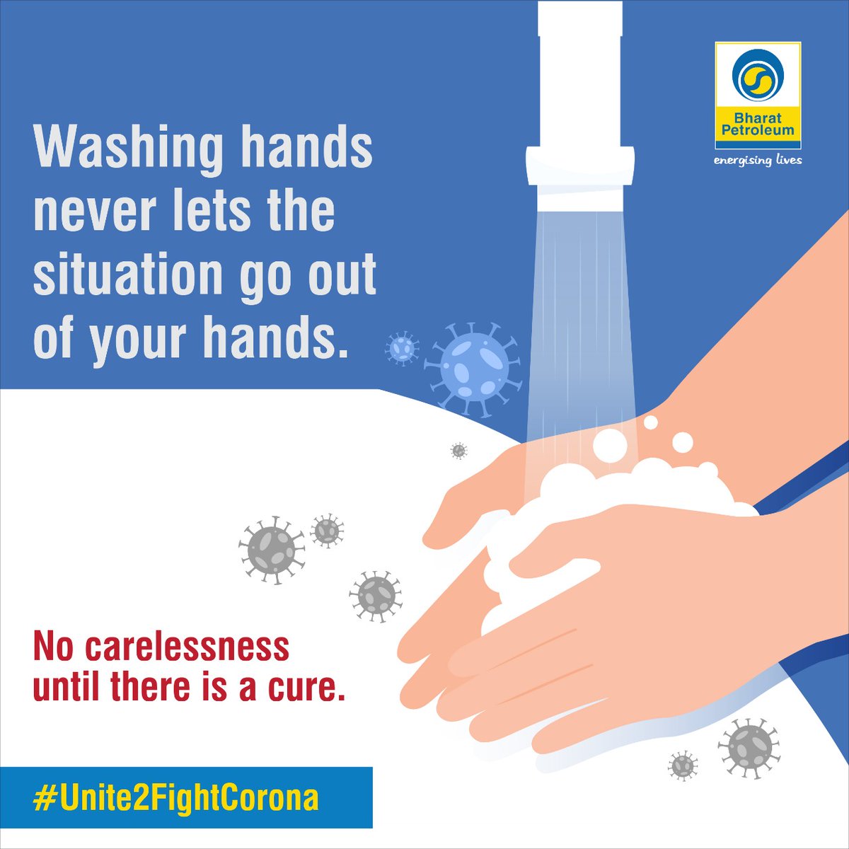 Washing hands regularly for 20 seconds washes away the risk of getting infected. So, don’t show any carelessness in washing hands. #NoCarelessnessUntilThereIsACure #Unite2FightCorona https://t.co/MkIGgO2ske