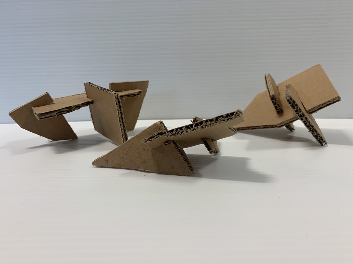 S2 pupils are using corrugated cardboard to explore shape, form and joining methods for their current project...