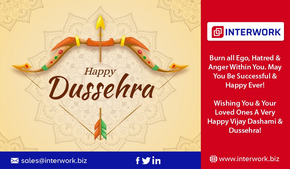 Interworksoft's tweet image. Burn all Ego, Hatred & Anger Within You. May You Be Successful & Happy Ever! Wishing You & Your Loved Ones A Very Happy Vijay Dashami & Dussehra!
#InterworkSoftwareSolutions #Dussehra #HappyDussehra #Dussehra2020 #VijayDashami