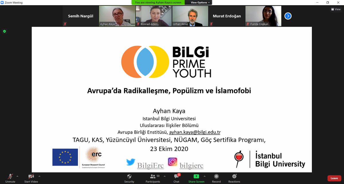 5. Göç Sertifika Programımız son gününde Prof. Dr. Ayhan Kaya'yı ağırlıyor. Kapanış oturumunda "Popülizm ve Radikalleşme" adlı değerli sunumunu aktarıyor. <a href="/AyhanKaya14/">Ayhan Kaya</a> <a href="/TAU_TAGU/">TAU - Göç ve Uyum Uygulama ve Araştırma Merkezi</a> <a href="/KASonline/">Adenauer-Stiftung</a>