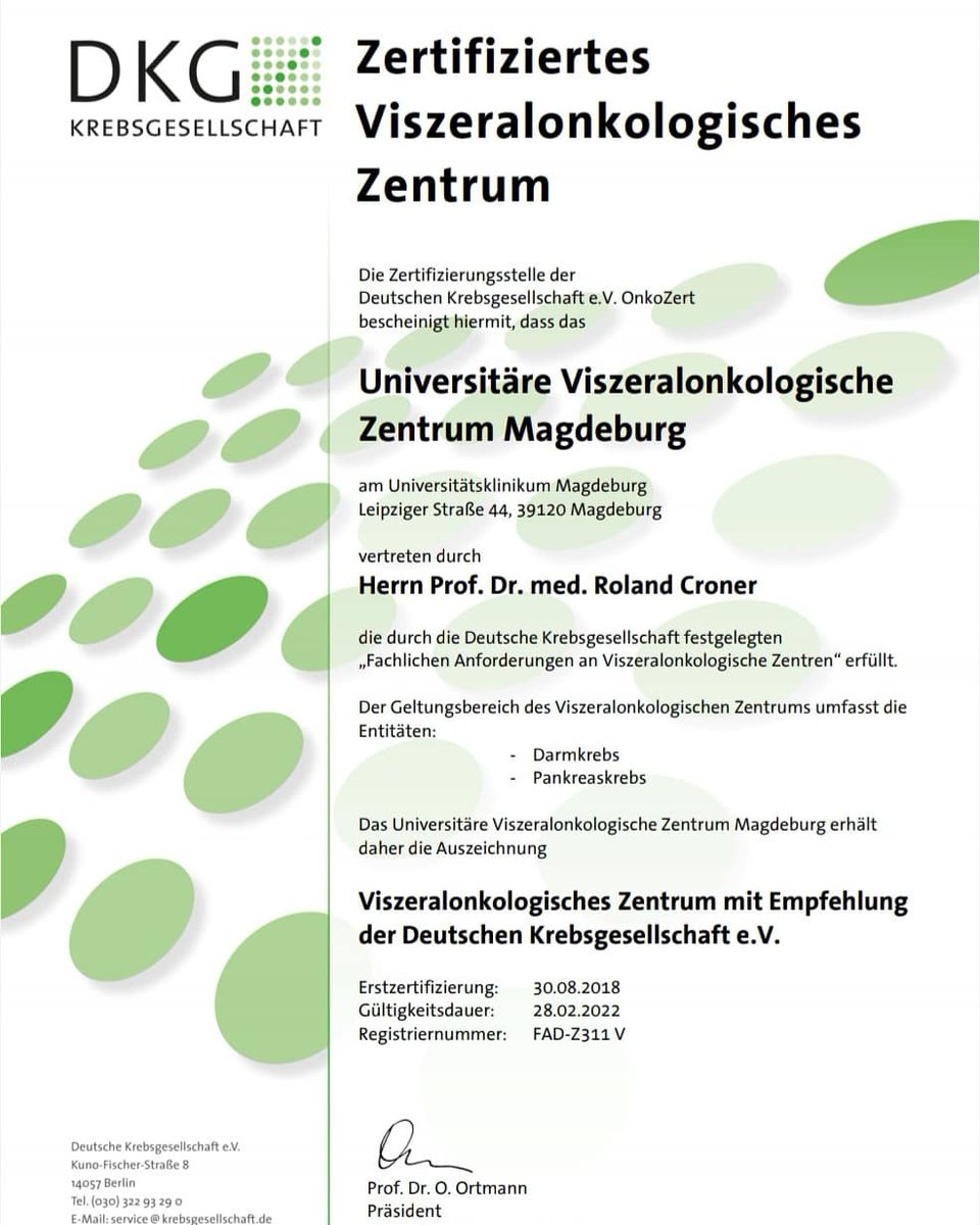 KCHI_Magdeburg's tweet photo. Für das 3. Jahr in Folge wurden wir als zertifiziertes viszeralonkologisches Zentrum von der Deutschen Krebsgesellschaft auditiert!🏅
#oncology #dkg #darmkrebs #viszeralonkologie #kampfgegenkrebs #pacreas #chirurgie #auszeichnung #ukmd #magdeburg #uniklinik #rolandcroner #health https://t.co/vbIBGxeG6A
