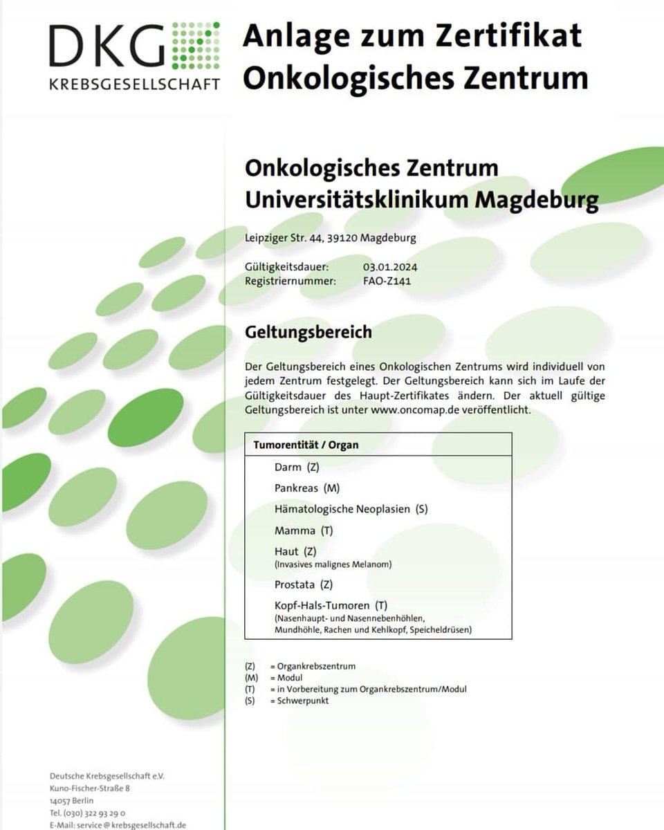 KCHI_Magdeburg's tweet photo. Für das 3. Jahr in Folge wurden wir als zertifiziertes viszeralonkologisches Zentrum von der Deutschen Krebsgesellschaft auditiert!🏅
#oncology #dkg #darmkrebs #viszeralonkologie #kampfgegenkrebs #pacreas #chirurgie #auszeichnung #ukmd #magdeburg #uniklinik #rolandcroner #health https://t.co/vbIBGxeG6A