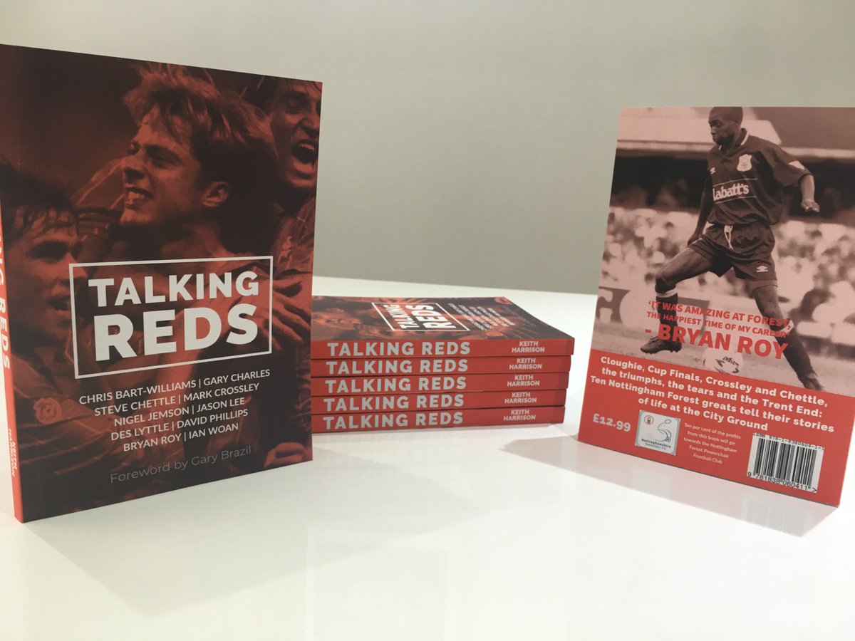 talkingredsbook's tweet image. Delighted to announce TALKING REDS is out now. 🙂Ten Nottingham Forest greats tell their stories of life at the City Ground. Raising funds for @NFPFC 👊 Huge thanks to everyone who has helped. 🙌 #nffc Launch price just £9.99 👉 talkingredsbook.com