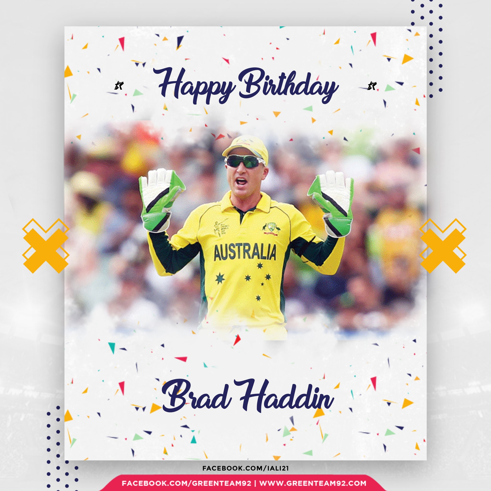 Happy 43rd Birthday to Brad Haddin! 6790 International runs 474 dismissals 2015 World Cup winner 
