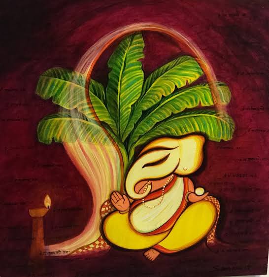 KOLA BOU OR NABAPATRIKAWorshipped in Bengal during Durga Puja. Also called Banana bride, she is represented in a Banana plant and worshipped as a Devi on Saptami. She is given a ritual bath and placed on Ganesha’s right side during Durga Puja.  @RatanSharda55  @VikasSaraswat