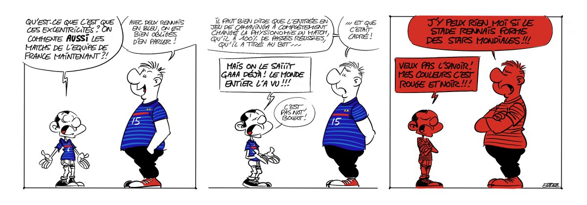 11EUDES11's tweet photo. Bob&amp;Tom - Supporters du Stade Rennais 
Episode 6 - France/Croatie

#fracro #bleu #EDF #bd #camavinga #nzonzi https://t.co/Nsnfm1GIK4
