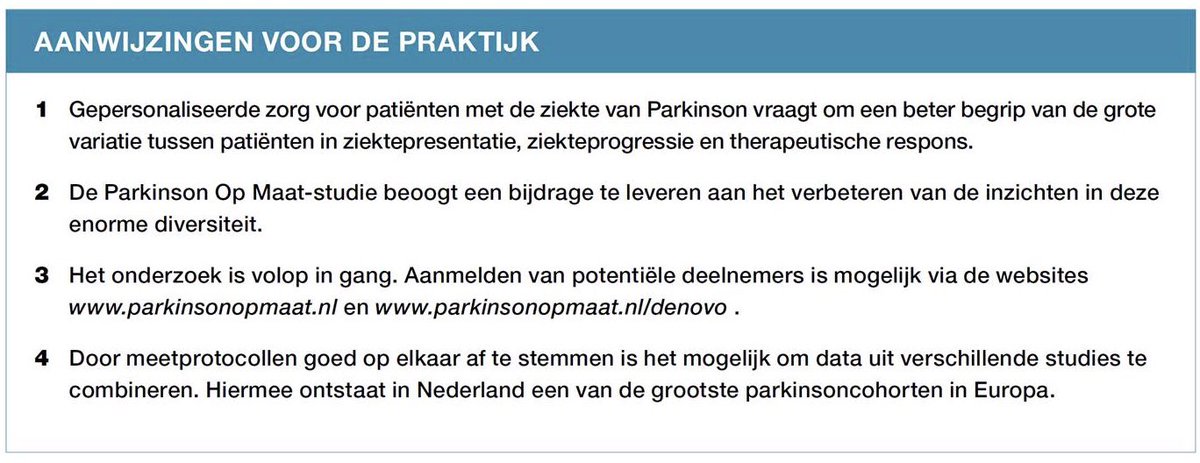 2/2 Na ruim 3 jaar studie doet nog 99% deelnemers actief mee, absoluut wereldrecord! Hoed gaat diep af voor enorme betrokkenheid van alle deelnemers!! Gaan nu ook 144 mensen met #Parkinson meten die nu nog onbehandeld zijn (“de novo”). Interesse? parkinsonopmaat.nl/denovo.