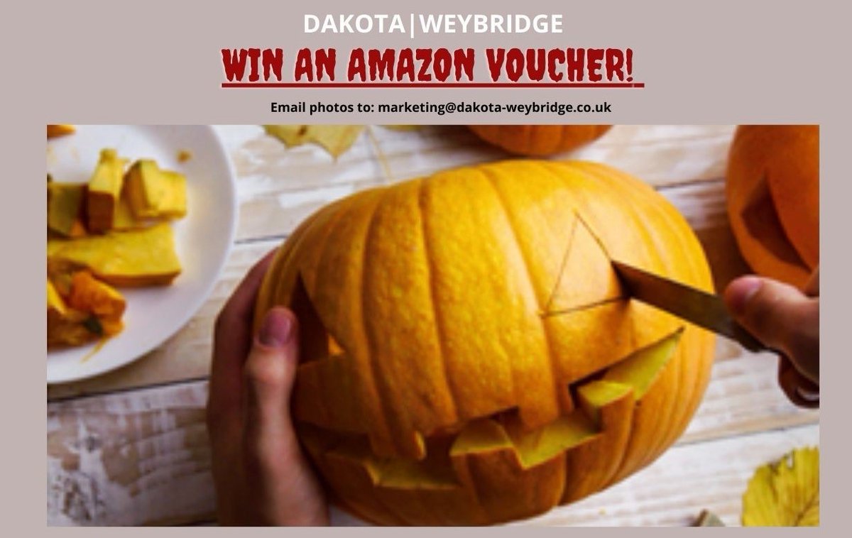 Join us in celebrating Halloween by getting your creative juices flowing and carving your very own spooky Jack-O-Lantern. For a chance to win an Amazon voucher, email your photos to: Marketing@dakota-weybridge.co.uk by Friday 30th October!  Good Luck! #Halloween #halfterm