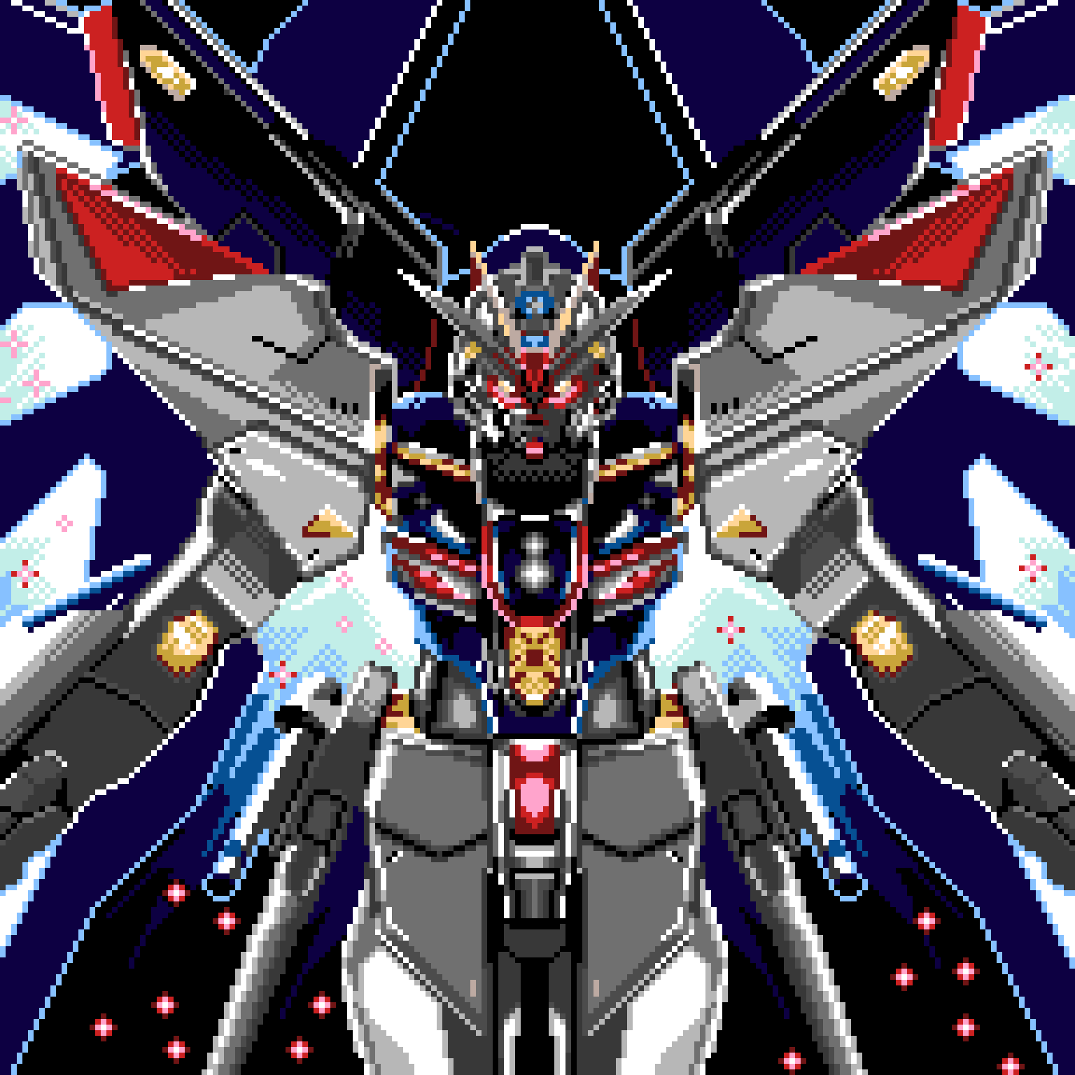 らぴす教授 ストライクフリーダムガンダムの完成です ワ すんごい楽しかった ドット絵 T Co O2sgo0xrlf Twitter