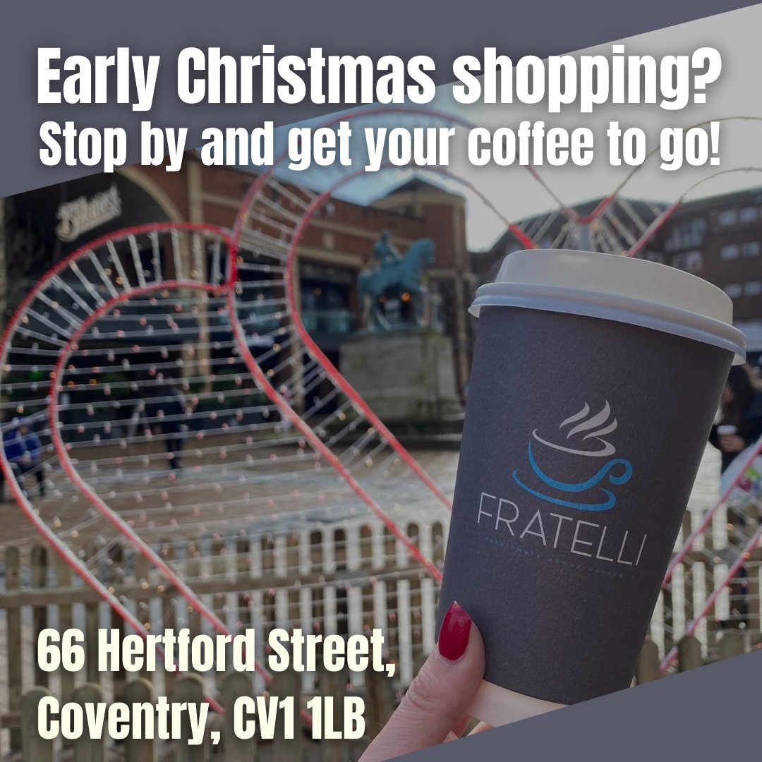 Don’t forget it’s 2 for 1 on hot drinks from 2pm every day at Fratelli!

#coventry #fratelli #coffeebreak